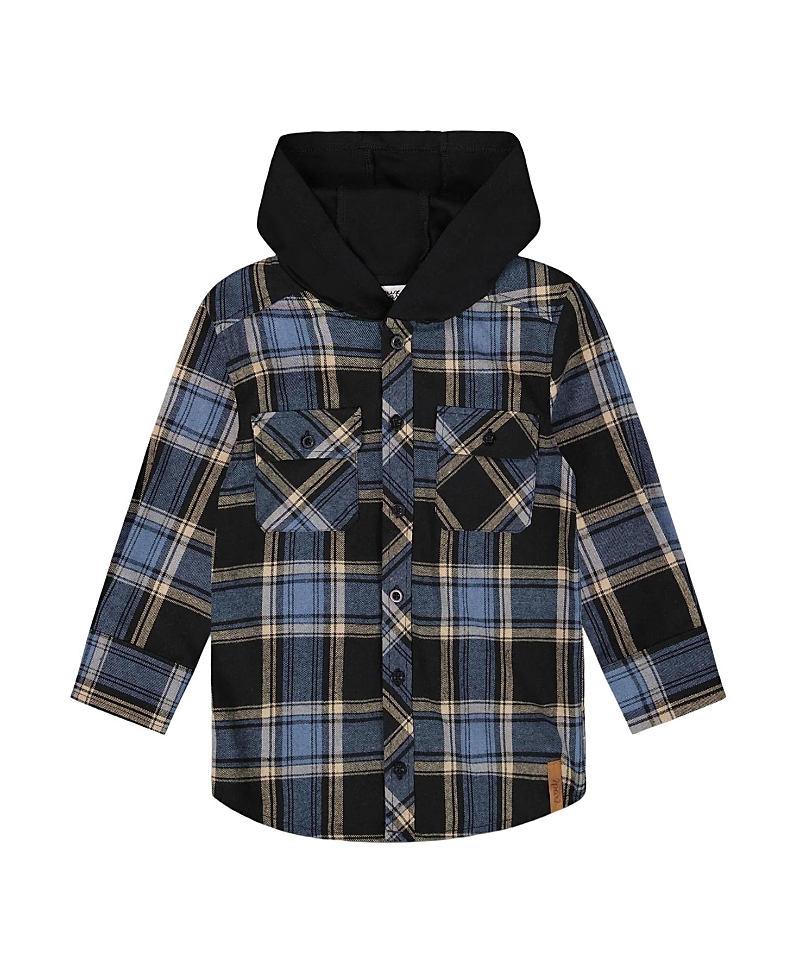 Deux Par Deux Boys' Hooded Polar Fleece Overshirt With Hood - Little Kid In Multi