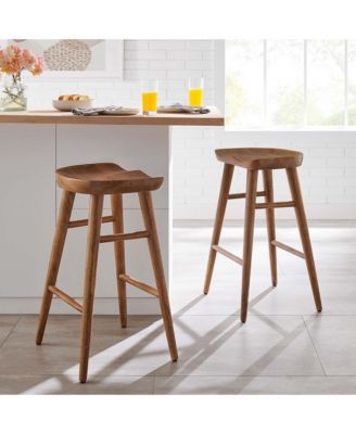 Saville Backless Wood Counter Stools, Set of 2