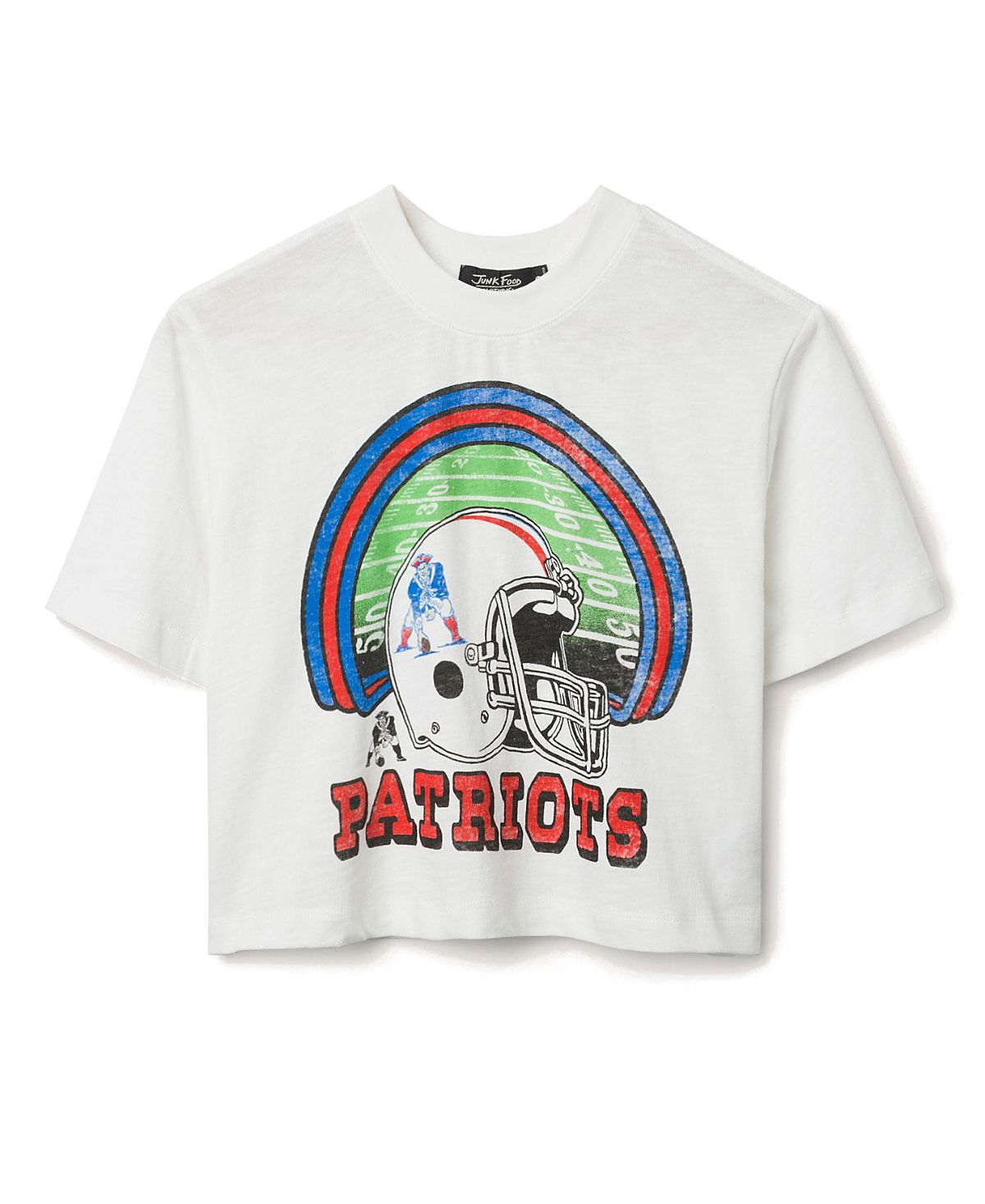 Junk Food Clothing Women's Nfl New England Patriots Game Time Mock Neck Crop Tee