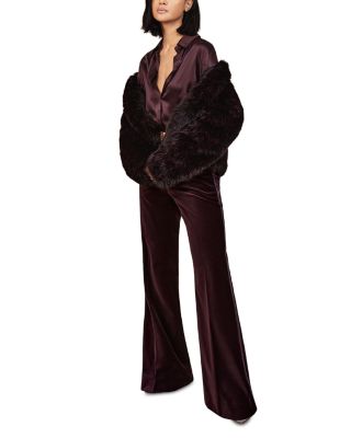 Velvet Flare Leg Pants 