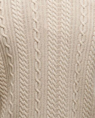 Relaxed Fit Cable Crewneck Sweater