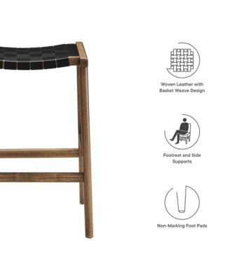 Saoirse Faux Leather Wood Counter Stool, Set of 2