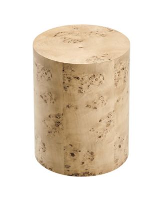 Cosmos 16" Round Burl Wood Side Table