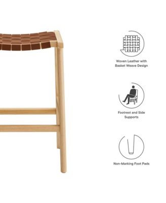 Saoirse Faux Leather Wood Counter Stool, Set of 2