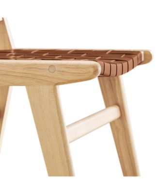 Saoirse Leather Wood Dining Side Chair, Set of 2