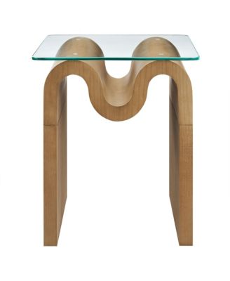 Ondine Glass Top Side Table