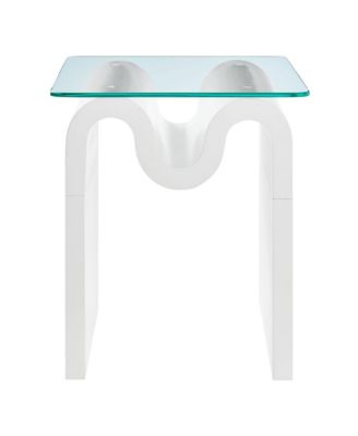 Ondine Glass Top Side Table