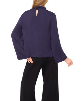 Mock Neck Wide Sleeve Top