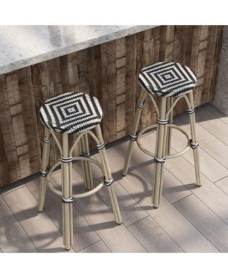 Kindry 30" Aluminum Outdoor Barstools, Set of 2