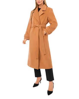 Ted Baker Wool Blend Wrap Coat In Brown