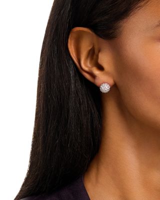 Diamond Cluster Stud Earrings in 14K Gold, 2.0 tcw