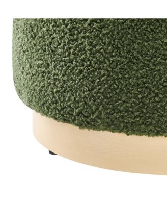Tilden 16" Round Sherpa Upholstered Ottoman