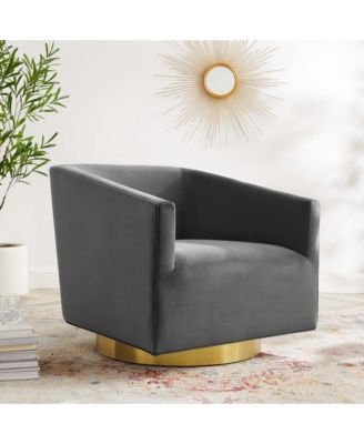 Twist Accent Lounge Performance Velvet Swivel Chair