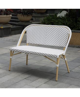 Doria 2-Seater Outdoor Loveseat with Diagonal Wicker Design