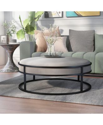Wilsonne Steel Frame Upholstered Round Ottoman