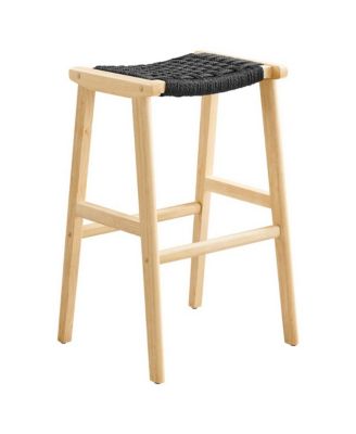 Saoirse Woven Rope Wood Bar Stool, Set of 2