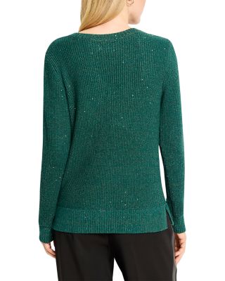 Shimmer Waffle V Neck Sweater