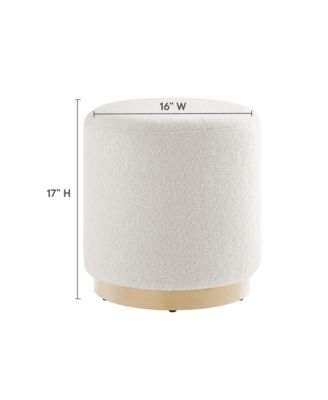 Tilden 16" Round Sherpa Upholstered Ottoman