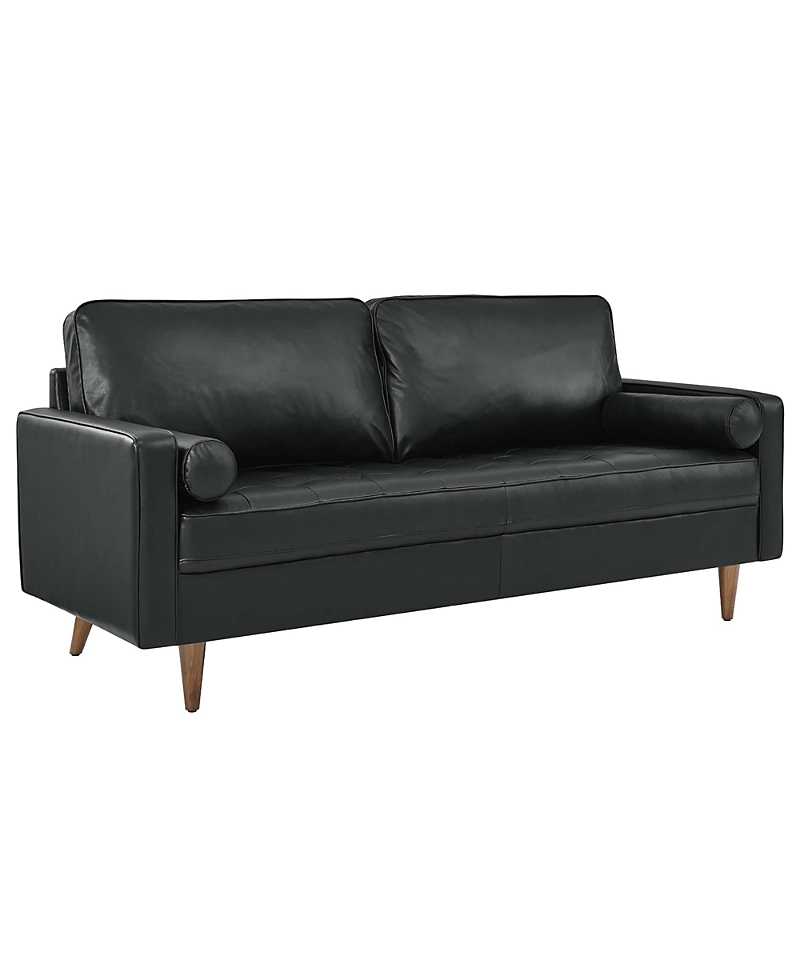 Modway Valour Leather Sofa In Black