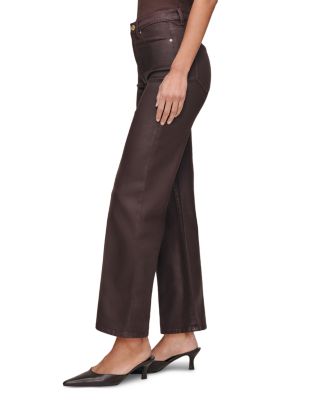 Karmine Refined Wide Leg SculptSystem High Rise Coated Jeans in Fig Coated