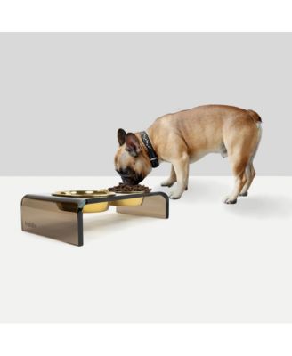 Small Bronze Pet Feeder, 1 Pint Bowls