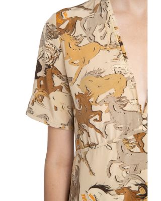 Rhodral Horse Print Silk Dress