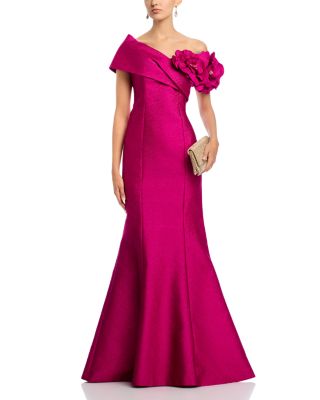 Pebble Jacquard 3D Flower Gown