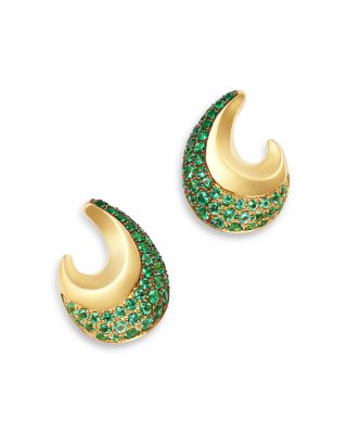 Emerald Ombr&eacute; Earrings in 14K Yellow Gold