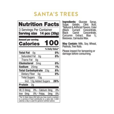Santa Claus Holiday Tree Candy, 4 Cubes