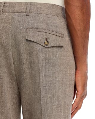 Tapered Fit Pleated Trousers