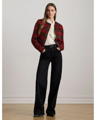 Plaid Mohair Cropped Jacket