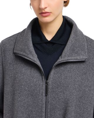 Emporio Armani Wool & Silk Zip Coat | Bloomingdale's