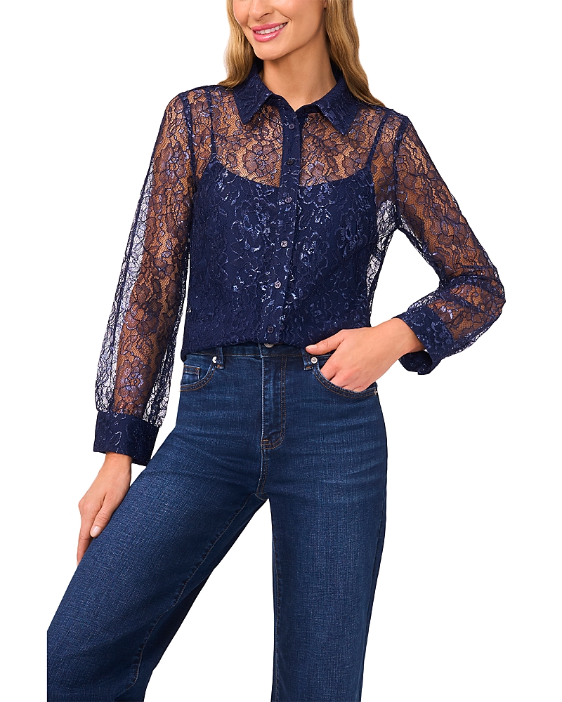 CeCe Relaxed Long Sleeve Button Down Shirt