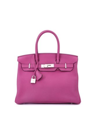 Birkin 30 Handbag Pink Togo with Palladium Hardware