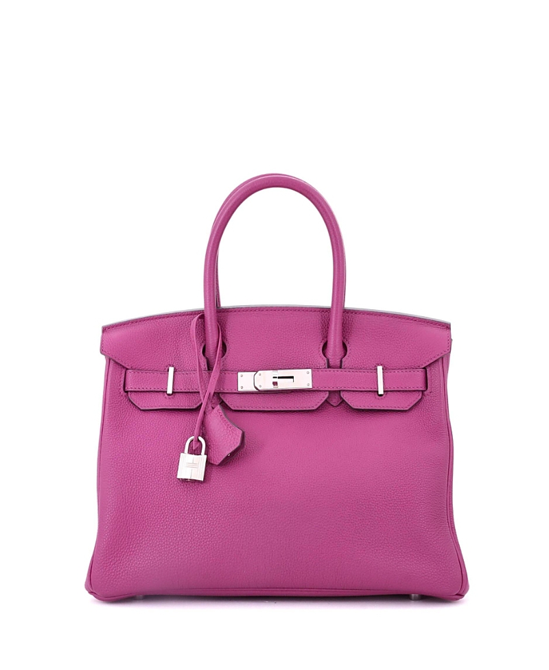 PRE-OWNED HERMES Pre-owned  Hermes Birkin 30 Handbag Pink Togo With Palladium Hardware In Purple