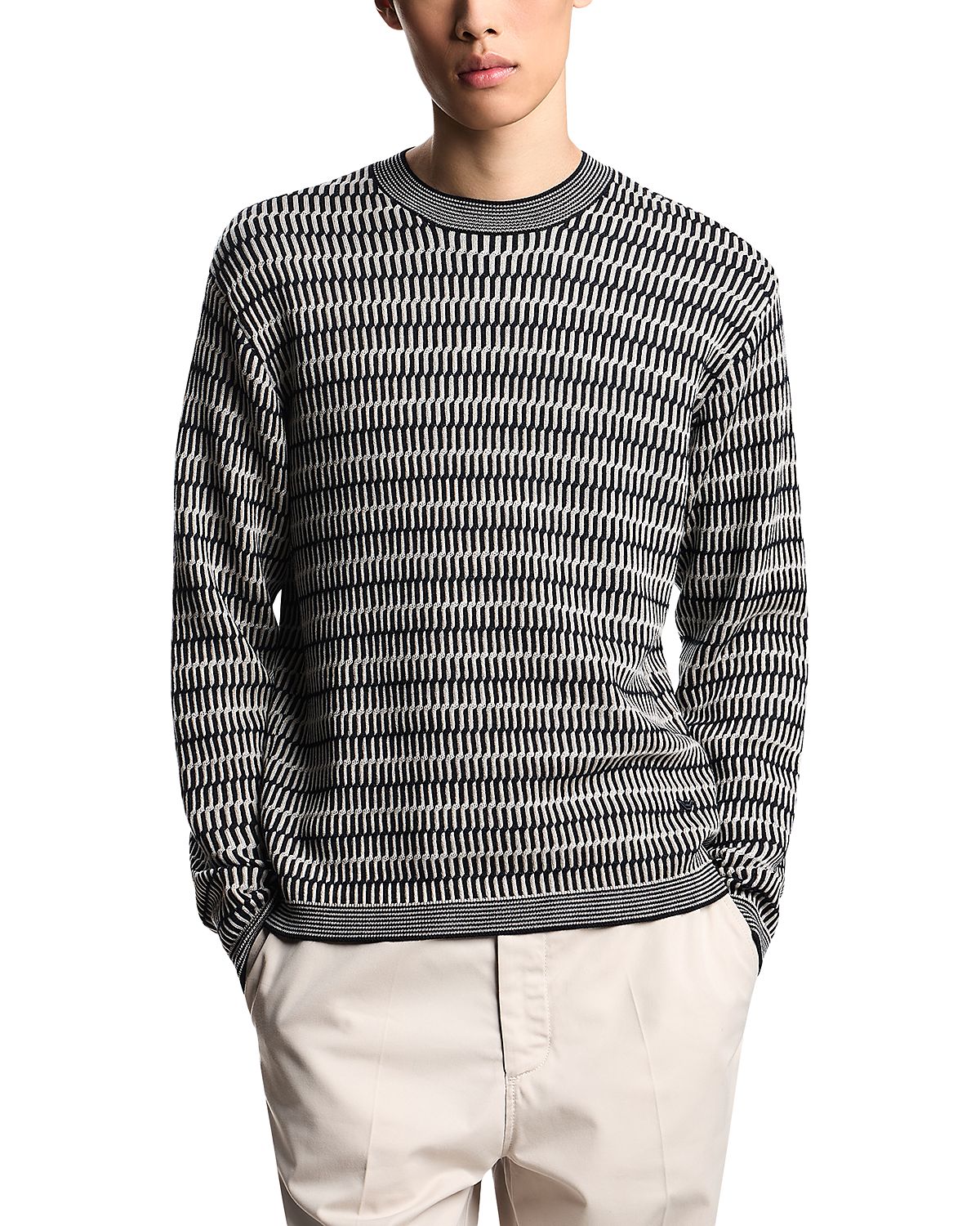 Emporio Armani Jacquard Virgin Wool Sweater