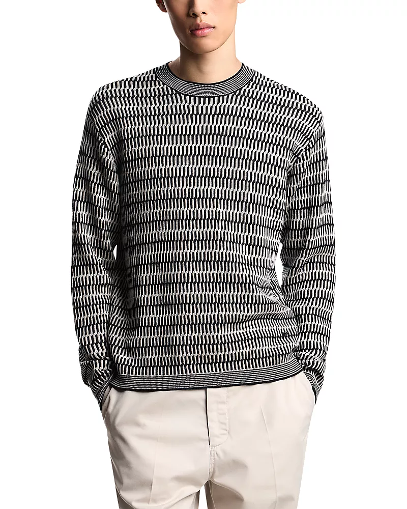 Emporio Armani Jacquard Virgin Wool Sweater