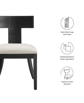 Peregrine Wood and Fabric Upholstered Dining Chairs, Set of 2