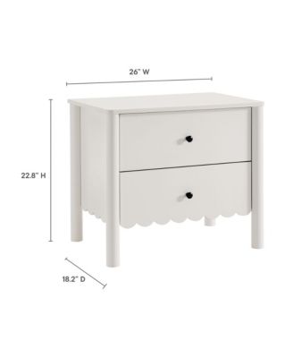 Emmeline Scalloped 2-Drawer Nightstand