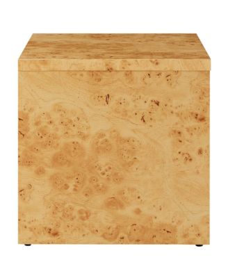 Hudson 1-Drawer Burl Wood Nightstand