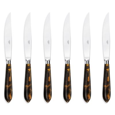 Omega Tortoise Look Steak Knives, Set of 6