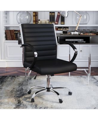 Tioga 37-inch Faux Leather Height Adjustable Swivel Office Chair