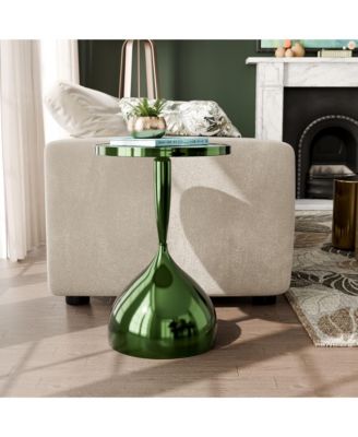 Knoll 16-inch Iron Round End Table with Galaxy Top and Dome Base