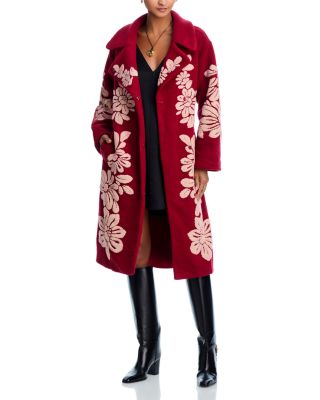 Bold Flowers Fleece Coat