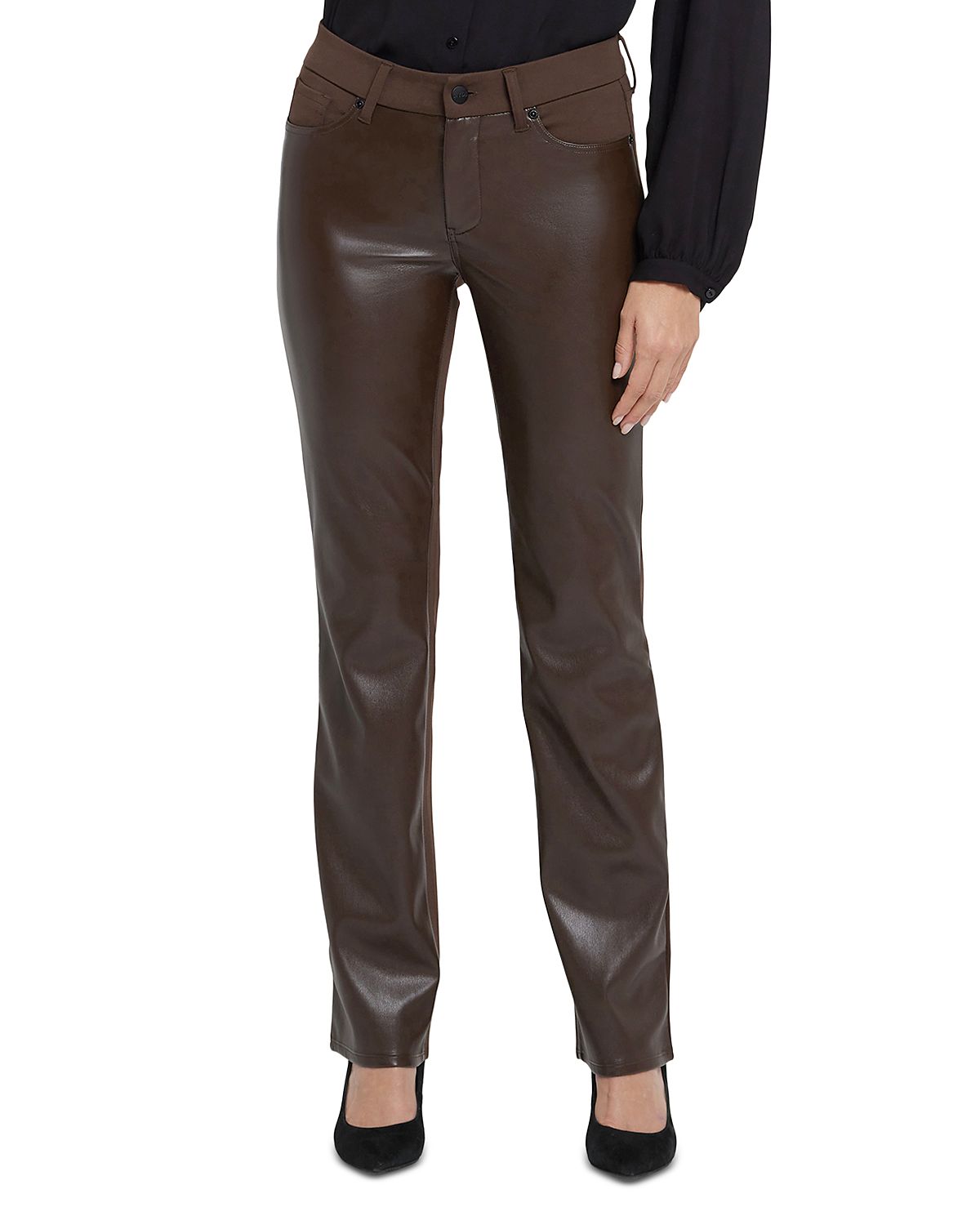Nydj Marilyn Faux Leather Straight Pants
