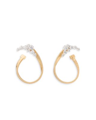 18K Yellow Gold Marrakech Diamond Graduated Cluster Spiral Hoop Earrings