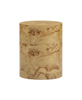  Fig Natural Burl Drum Side Table