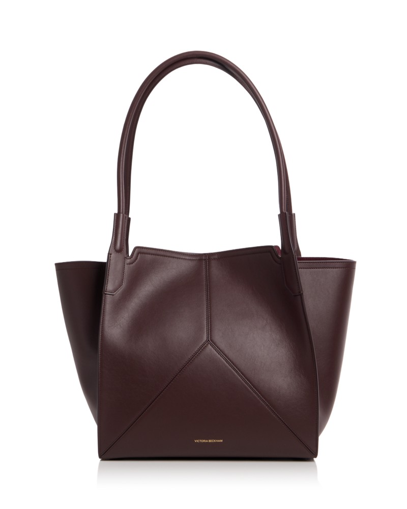 Victoria Beckham Victoria Large Leather Tote in Burgundy