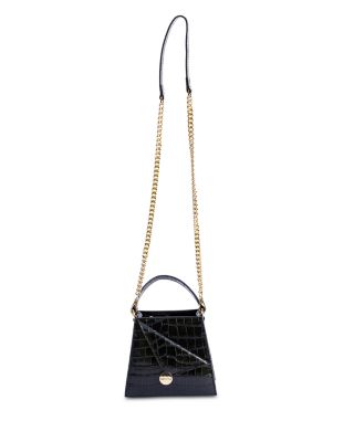 Kandi Croc Embossed Leather Handbag