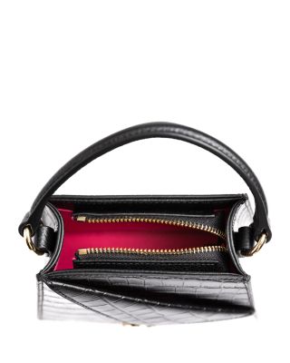 Kandi Croc Embossed Leather Handbag